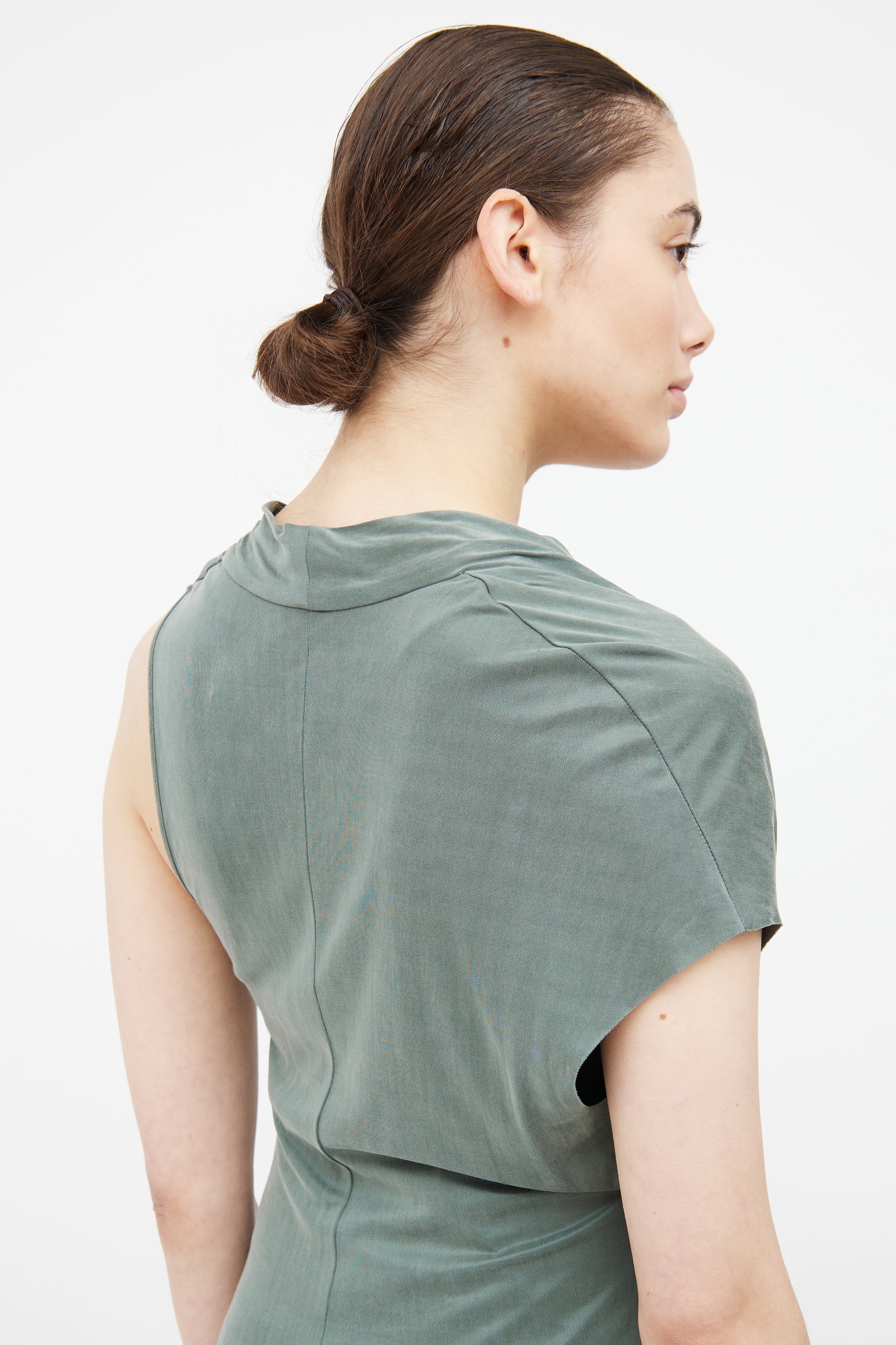 Helmut Lang // Green Draped Midi Dress VSP Consignment Helmut Lang // Green Draped Midi Dress VSP Consignment