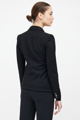 Helmut Lang Black Wool Button Blazer
