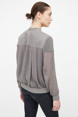 Helmut Lang Grey Textured Bomber Jacket