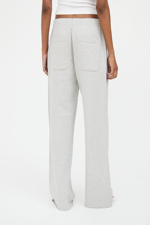 Helmut Lang Grey & Pink Wide Leg Sweatpant