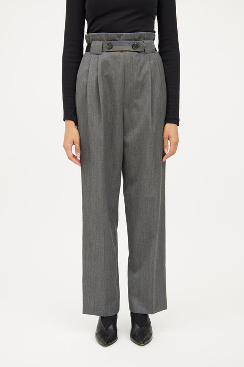 Helmut Lang Grey Paperbag Waist Pant