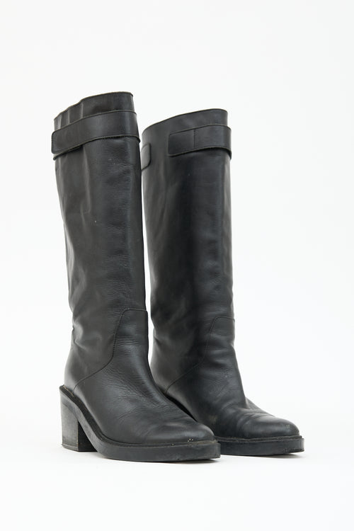 Helmut Lang Leather Riding Boot