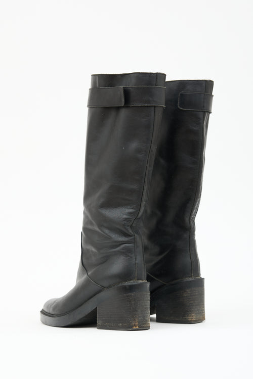 Helmut Lang Leather Riding Boot