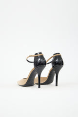 Helmut Lang Suede & Patent Leather Heel