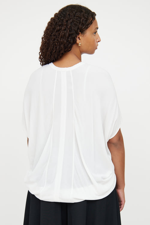 Helmut Lang White Button High Low Top