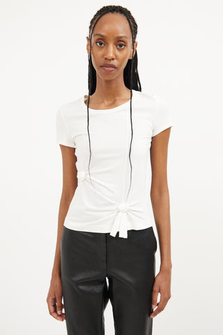 Helmut Lang White Knot Detail Top