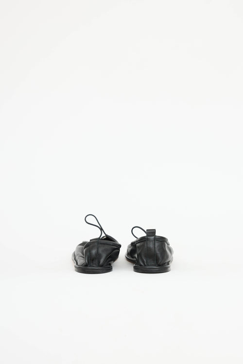 Hereu Leather Pleated Flat