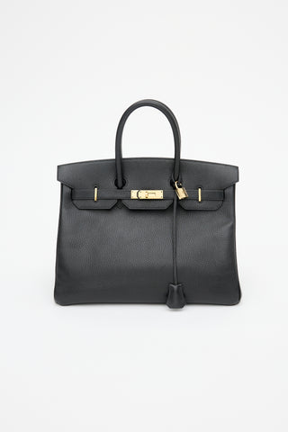 Hermès 1995 Noir Ardennes Birkin 35 Bag