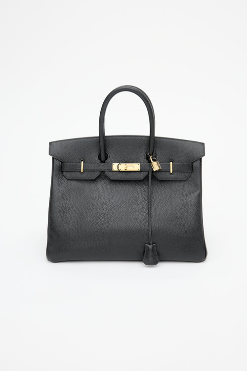 Hermès 1995 Noir Ardennes Birkin 35 Bag