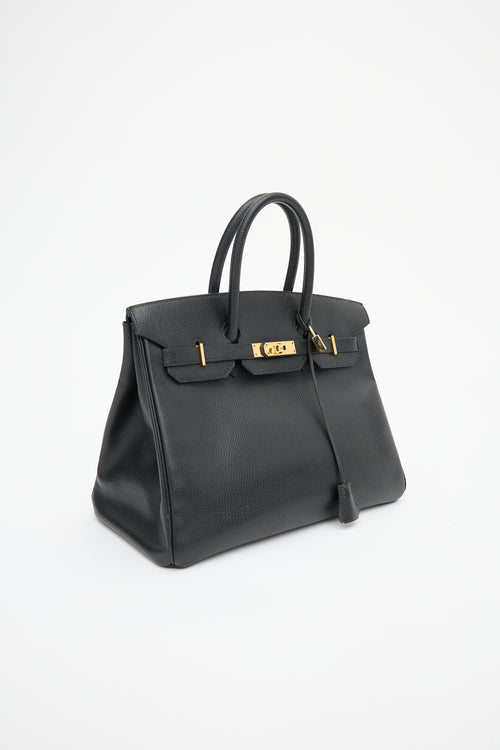 Hermès 1995 Noir Ardennes Birkin 35 Bag