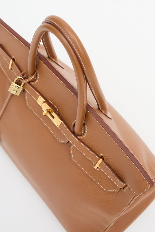 Hermès 1997 Gold Courchevel Birkin 40 Bag