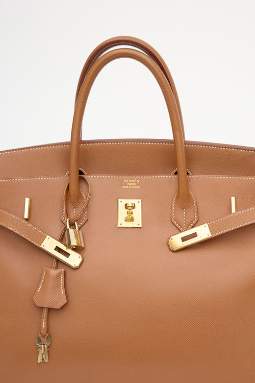 Hermès 1997 Gold Courchevel Birkin 40 Bag