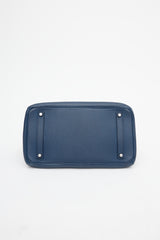 Hermès 2010 Bleu De Malte Clemence Birkin 35 Bag