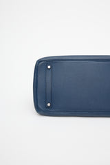 Hermès 2010 Bleu De Malte Clemence Birkin 35 Bag