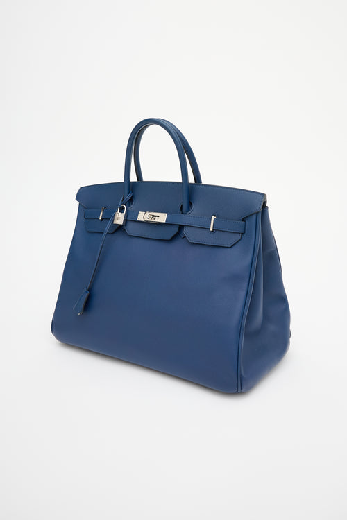 Hermès 2010 Bleu Sapphir Epsom Birkin 40 Bag