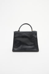 Hermès Vintage Noir Box Kelly Retourne 28 Bag
