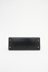 Hermès Vintage Noir Box Kelly Retourne 28 Bag