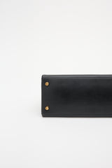 Hermès Vintage Noir Box Kelly Retourne 28 Bag