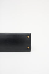 Hermès Vintage Noir Box Kelly Retourne 28 Bag