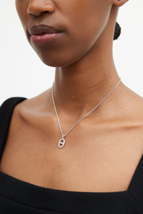 Hermès 18K White Gold & Diamond Farandole Pendant Necklace