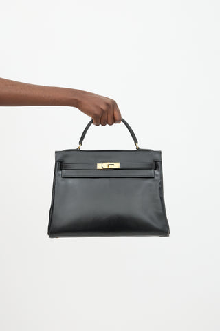 Hermès 1964 Noir Box Kelly Retourne 32 Bag