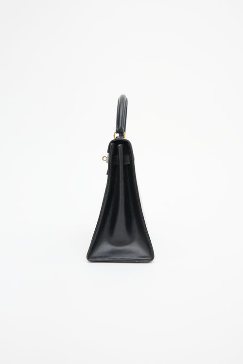 Hermès 1970 Noir Box Kelly Sellier 28 Bag