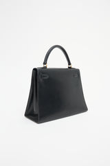 Hermès 1970 Noir Box Kelly Sellier 28 Bag