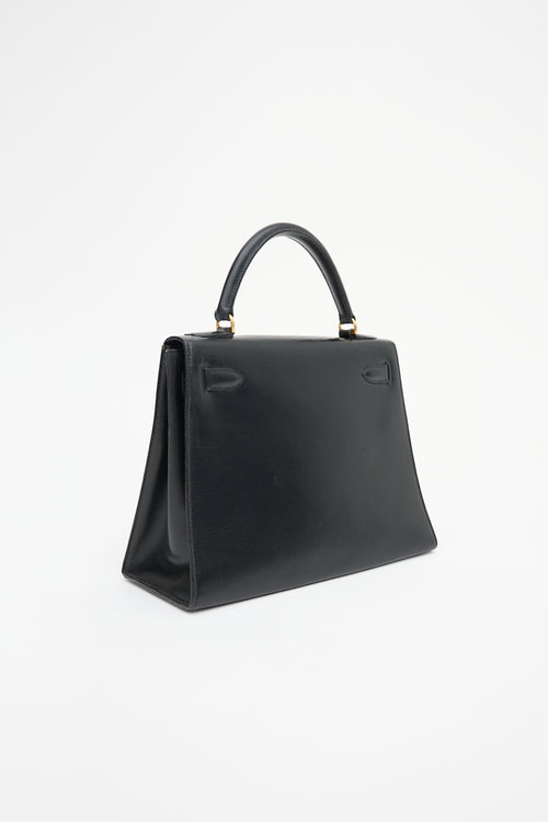 Hermès 1970 Noir Box Kelly Sellier 28 Bag
