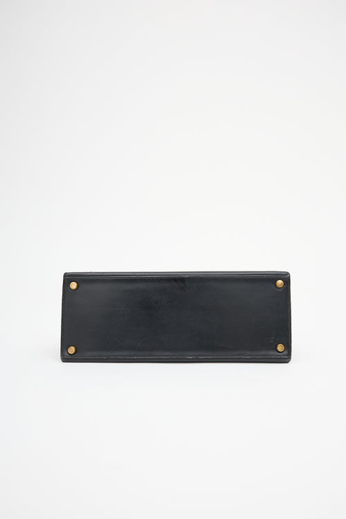 Hermès 1970 Noir Box Kelly Sellier 28 Bag
