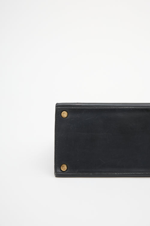 Hermès 1970 Noir Box Kelly Sellier 28 Bag