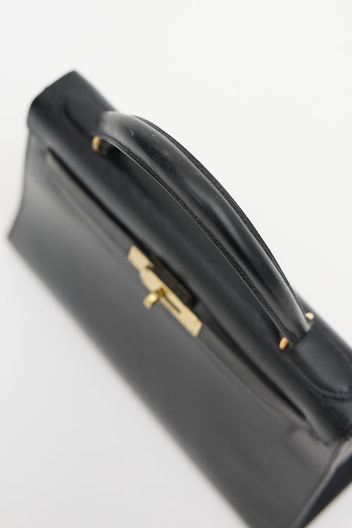 Hermès 1970 Noir Box Kelly Sellier 28 Bag