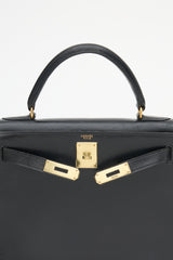 Hermès 1970 Noir Box Kelly Sellier 28 Bag