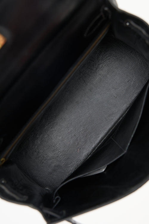 Hermès 1970 Noir Box Kelly Sellier 28 Bag