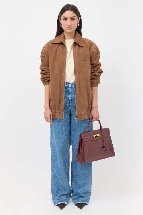 Hermès 1975 Rouge H Box Kelly Retourne 35 Bag