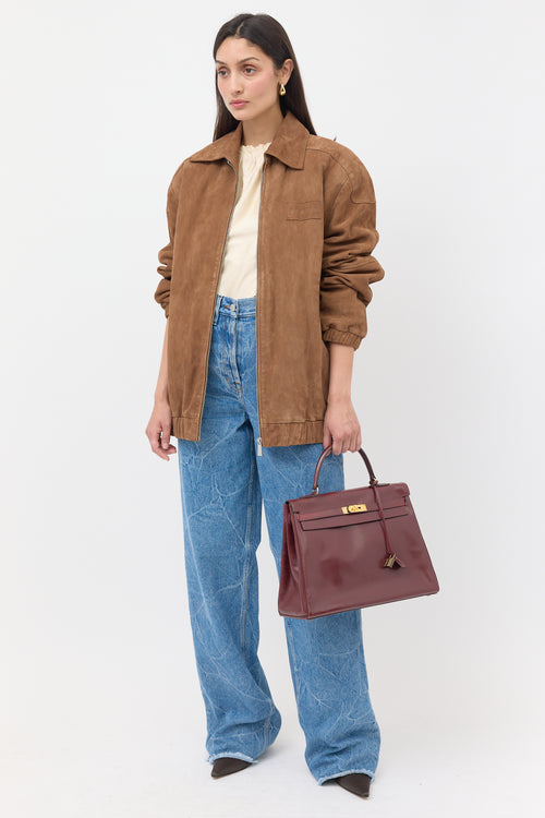 Hermès 1975 Rouge H Box Kelly Retourne 35 Bag