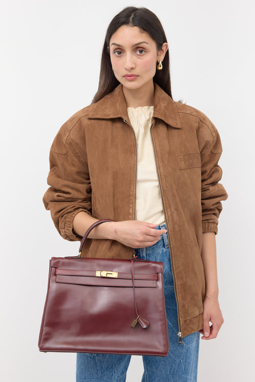 Hermès 1975 Rouge H Box Kelly Retourne 35 Bag