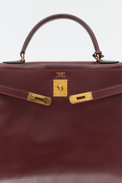 Hermès 1975 Rouge H Box Kelly Retourne 35 Bag