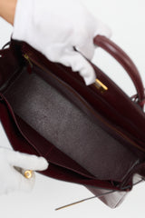 Hermès 1975 Rouge H Box Kelly Retourne 35 Bag