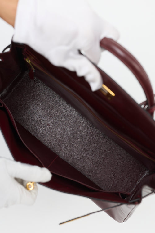 Hermès 1975 Rouge H Box Kelly Retourne 35 Bag