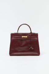Hermès 1975 Rouge H Box Kelly Retourne 35 Bag
