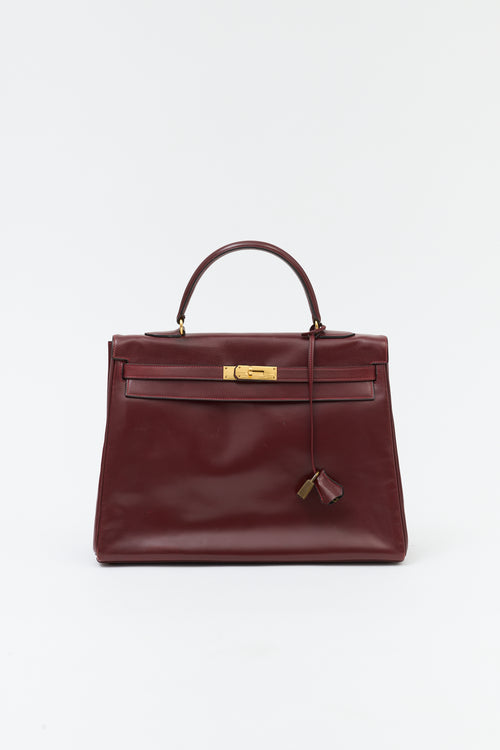 Hermès 1975 Rouge H Box Kelly Retourne 35 Bag