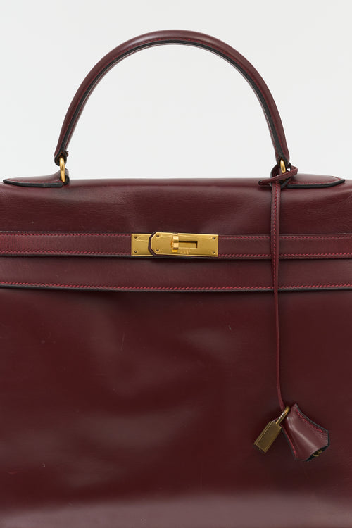 Hermès 1975 Rouge H Box Kelly Retourne 35 Bag