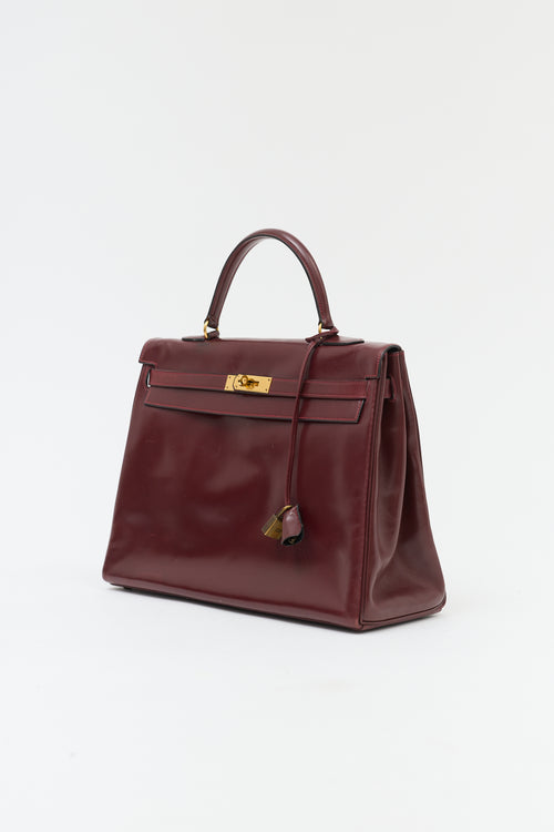 Hermès 1975 Rouge H Box Kelly Retourne 35 Bag