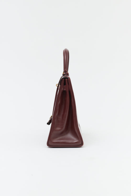 Hermès 1975 Rouge H Box Kelly Retourne 35 Bag