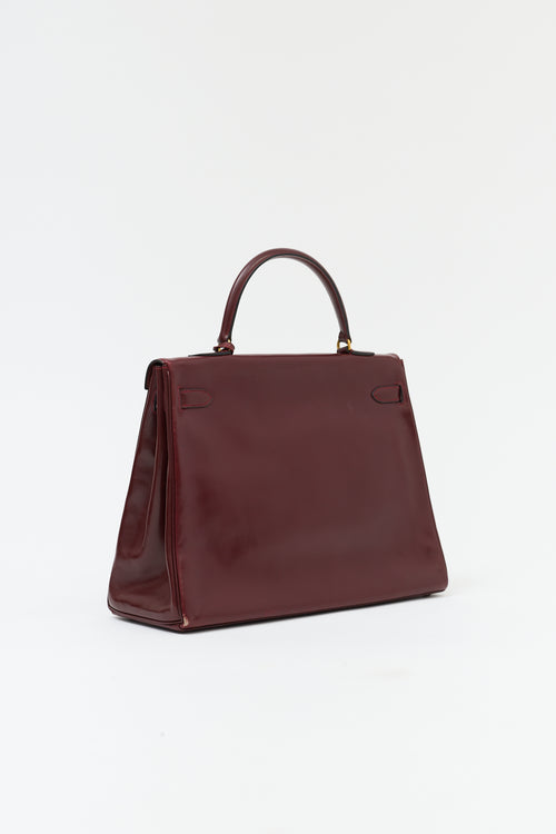 Hermès 1975 Rouge H Box Kelly Retourne 35 Bag