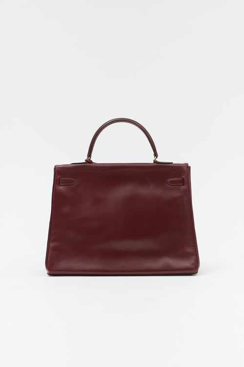 Hermès 1975 Rouge H Box Kelly Retourne 35 Bag