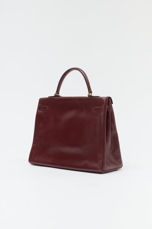 Hermès 1975 Rouge H Box Kelly Retourne 35 Bag