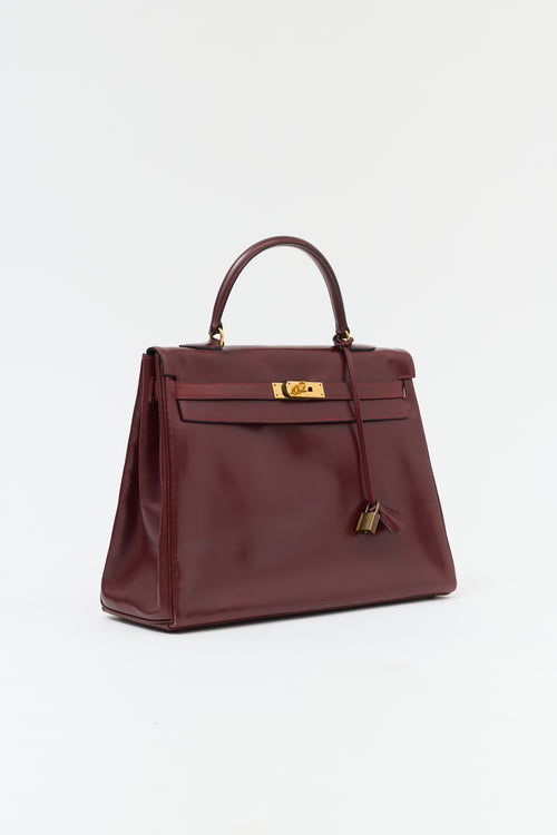 Hermès 1975 Rouge H Box Kelly Retourne 35 Bag