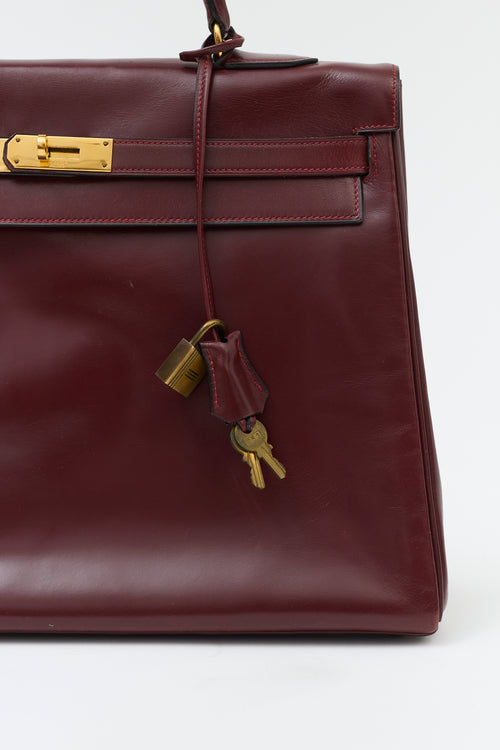 Hermès 1975 Rouge H Box Kelly Retourne 35 Bag