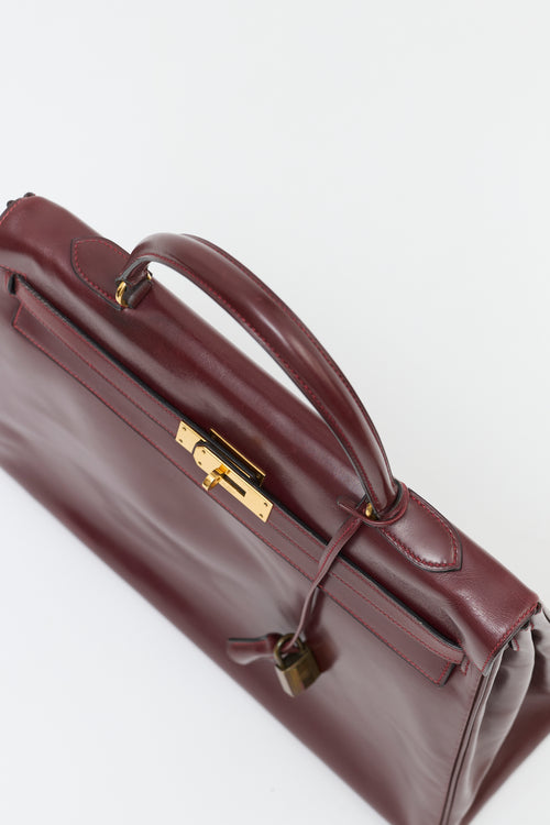 Hermès 1975 Rouge H Box Kelly Retourne 35 Bag